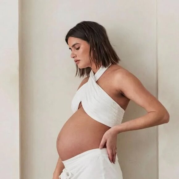 Bumpsuit white wrap halter top (Small) - Picture 1 of 5